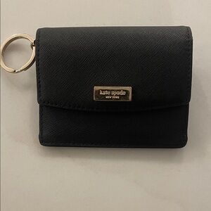 Kate Spade Black Card Holder with Gold Accents pristine condition